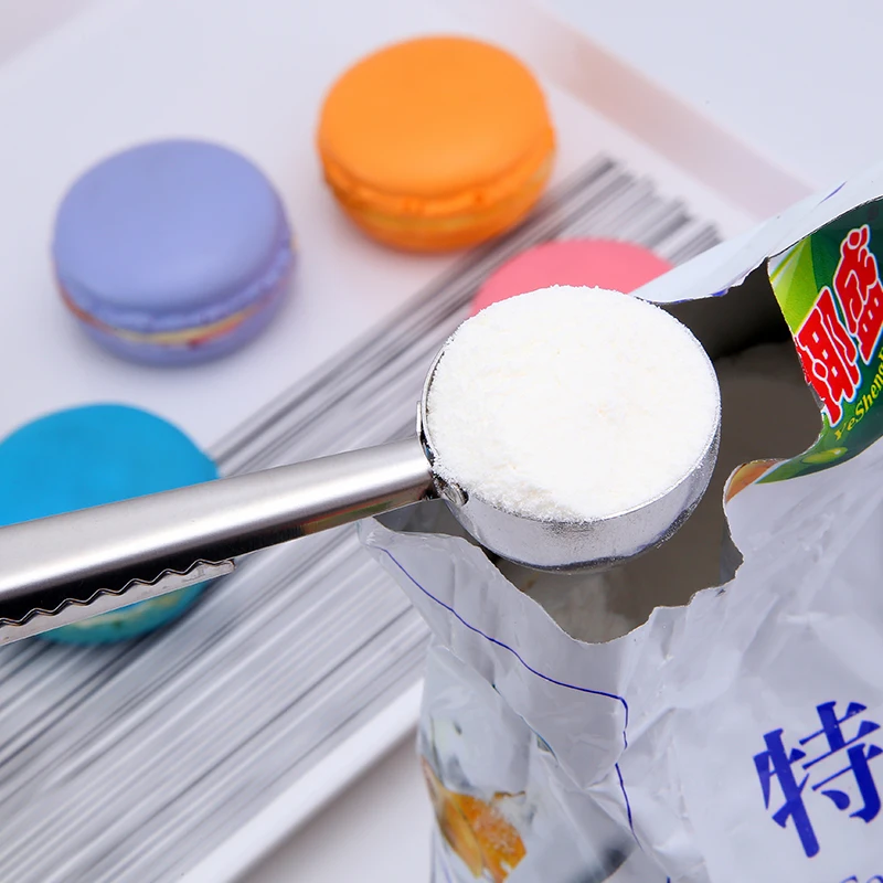 Factory Direct Reusable Stainless Steel Coffee Milk Powder Measuring Spoon with Clip