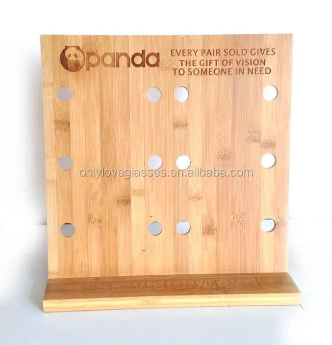 Custom logo Bamboo wood sunglasses display wholesale  handmade