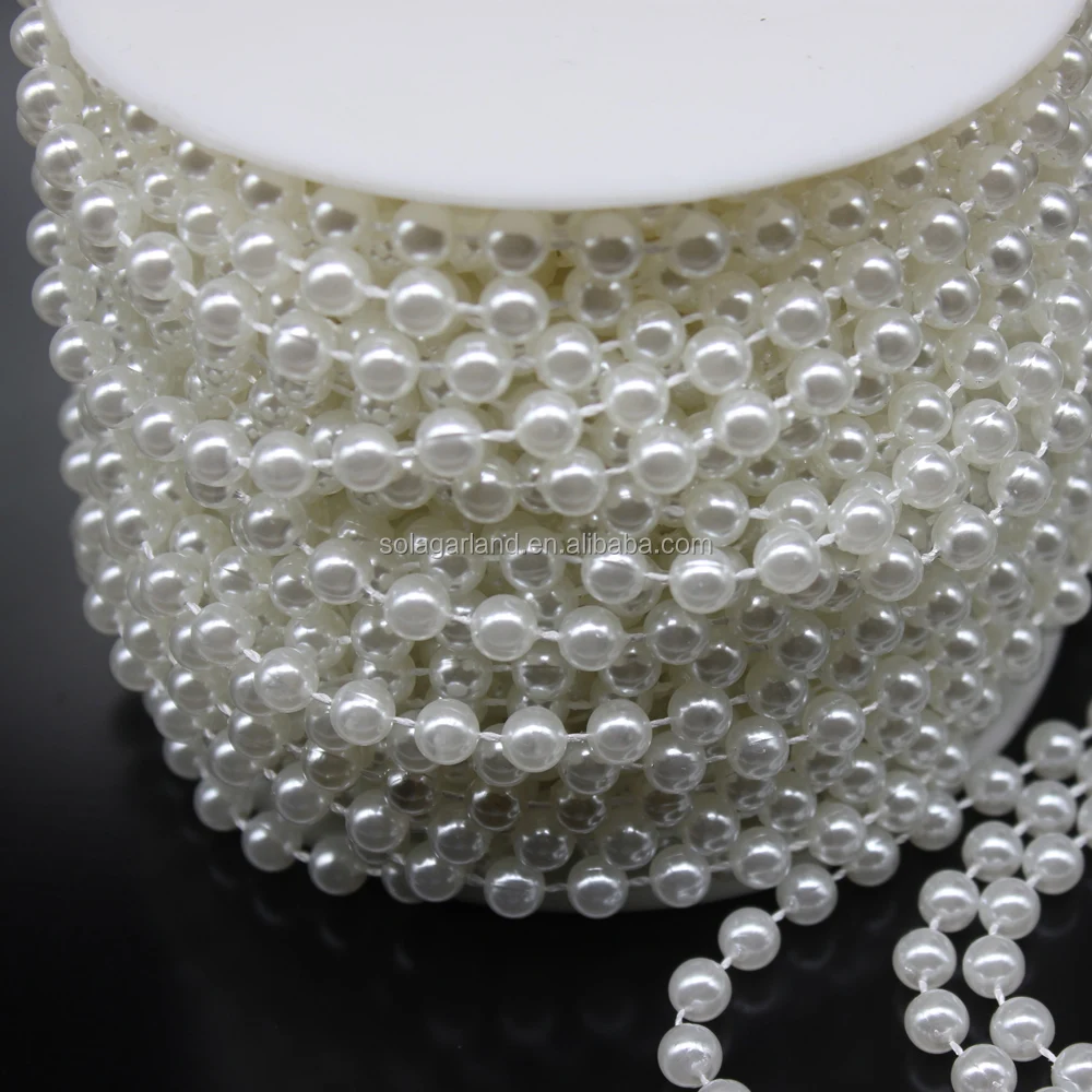 Hot Sale 8MM 10MM Round String Spools Chain Wire Pearl Garland for Christmas Tree