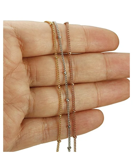 Minimalist Bolo Jewellery Delicate Gold Ball Chain Beaded Choker Necklace