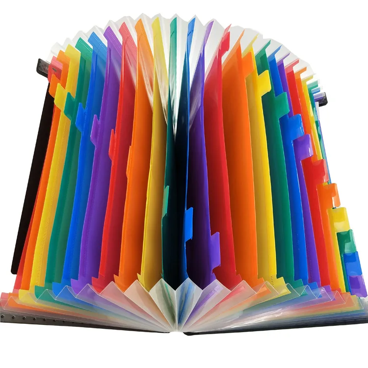 Large Plastic Rainbow Expandable File  Accordion A4 Document Folder