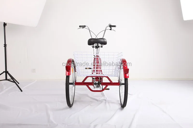 Rear basket steel alloy adult tricycle for old men and baby shopping tricycle adult cargo bike Model GW-7001