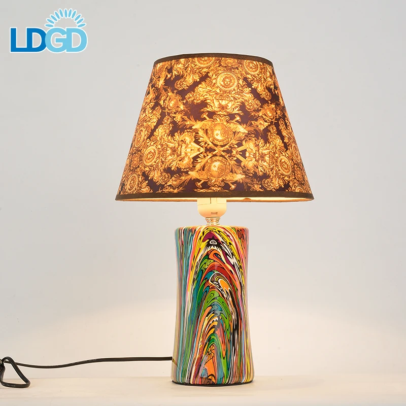 The popular factory green funky elegant gold coloured bedside ceramic table lamps