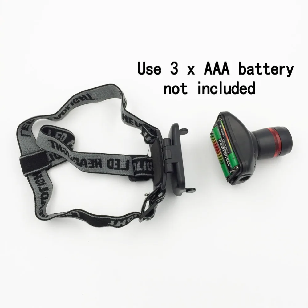 Cheap Plastic AAA Battery LED Headlight 3 Modes Adjustable Focus Zoom LED Headlamp flashlight head