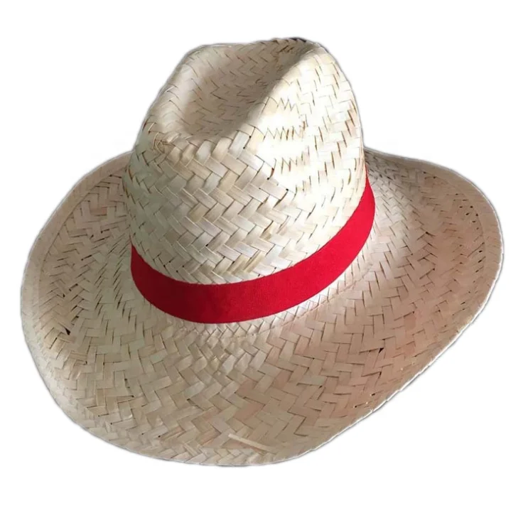 Cheap palm straw mexican sombrero hat cowboy floppy hat for summer
