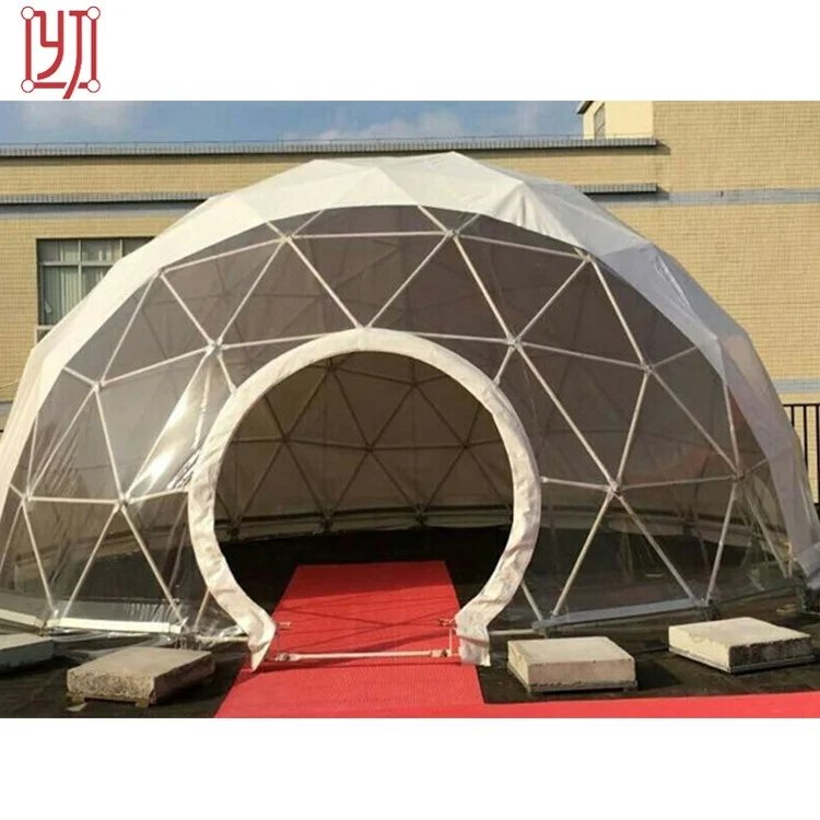Waterproof and fireproof clear geodesic dome tent for outdoor events