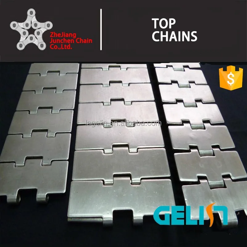 
820 Single hinge straight running Stainless Steel Flat Top Chain 
