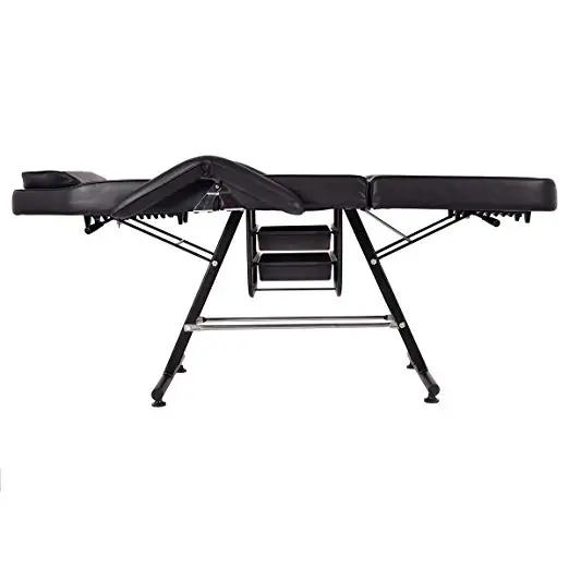 adjustable Salon SPA Black Massage Bed Tattoo Chair bed Facial Table Beauty Basket