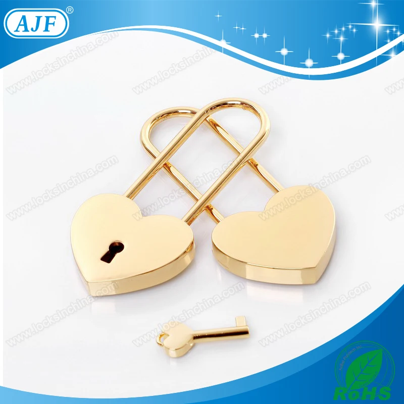 Золото большой в форме сердца замок для любовника