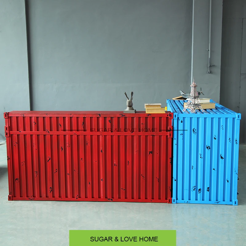 industrial furniture,loft style, shipping container furniture reception desk L shape