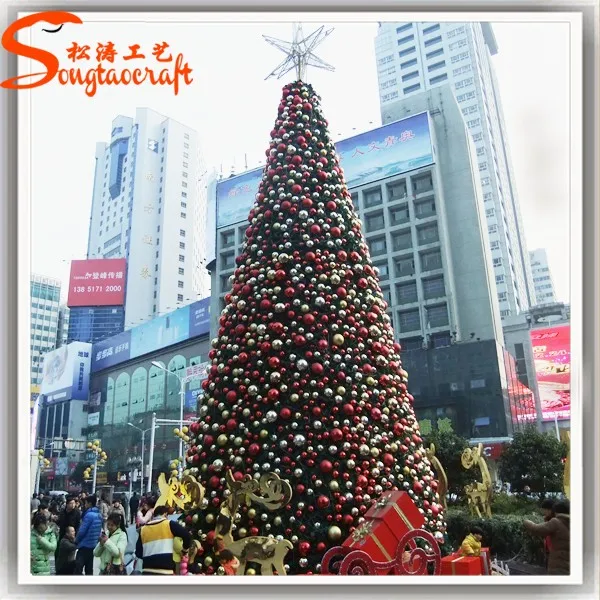 Frame Artificial Giant Christmas Tree Ornament Decoration 6meter Metal 107- Xmas Tree Pvc&pe&fiber Glass Red, Green and White