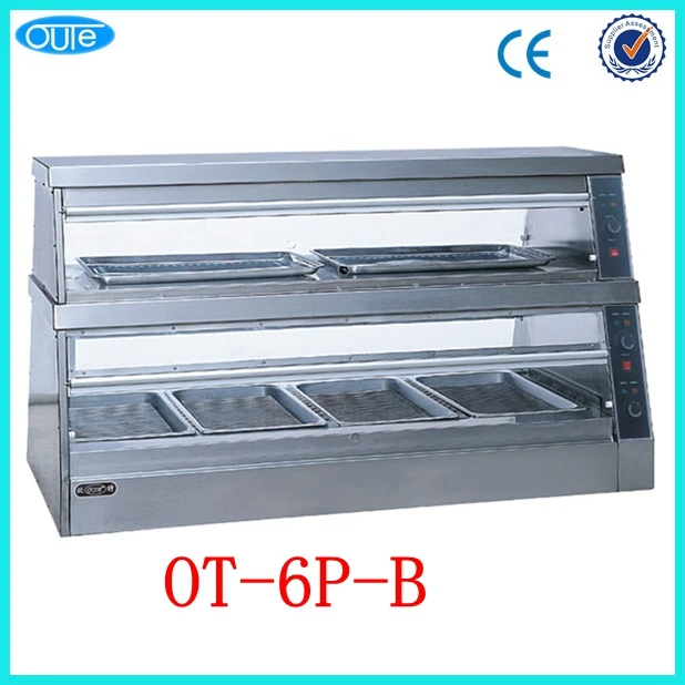 Kitchen Equipment For Restaurant With Best Price Buffet Stainless Steel Food Warmer Glass Showcase(OT-6P)