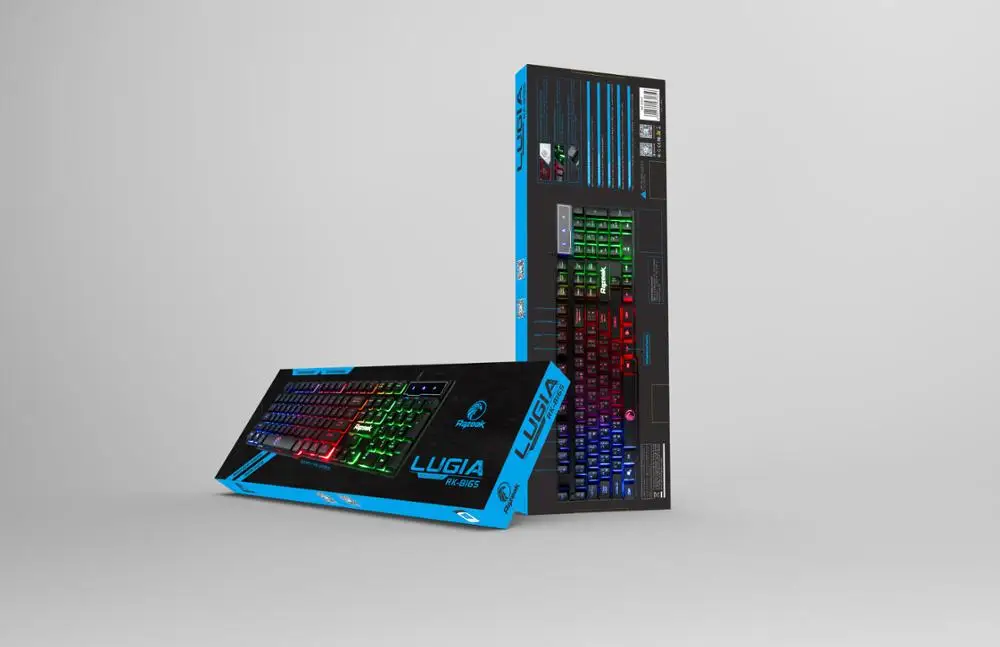 Hot Selling Custom Gamer Keyboard Laser Character Rainbow LED Backlit 104Keys Classic Layout Wired Gaming Keyboard for Computer