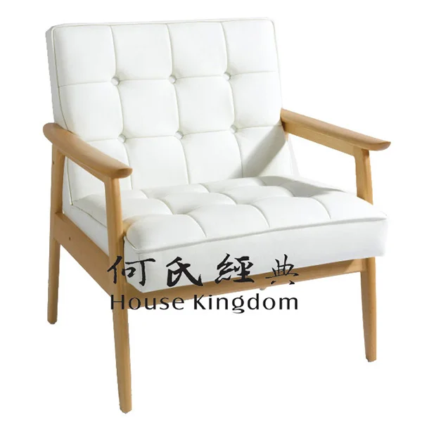 
stratham wooden arm chair CH039 in leather / genuine top grain leather armchair 