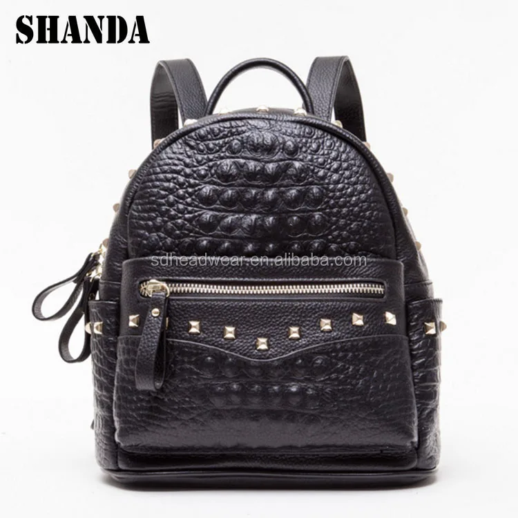 High quality stock wholesale women crocodile leather backpack