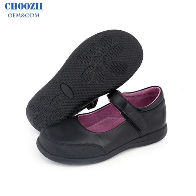 Guangzhou Genuine Leather Children Kids Bulk Oxford Uniform School Shoes Black for Girls