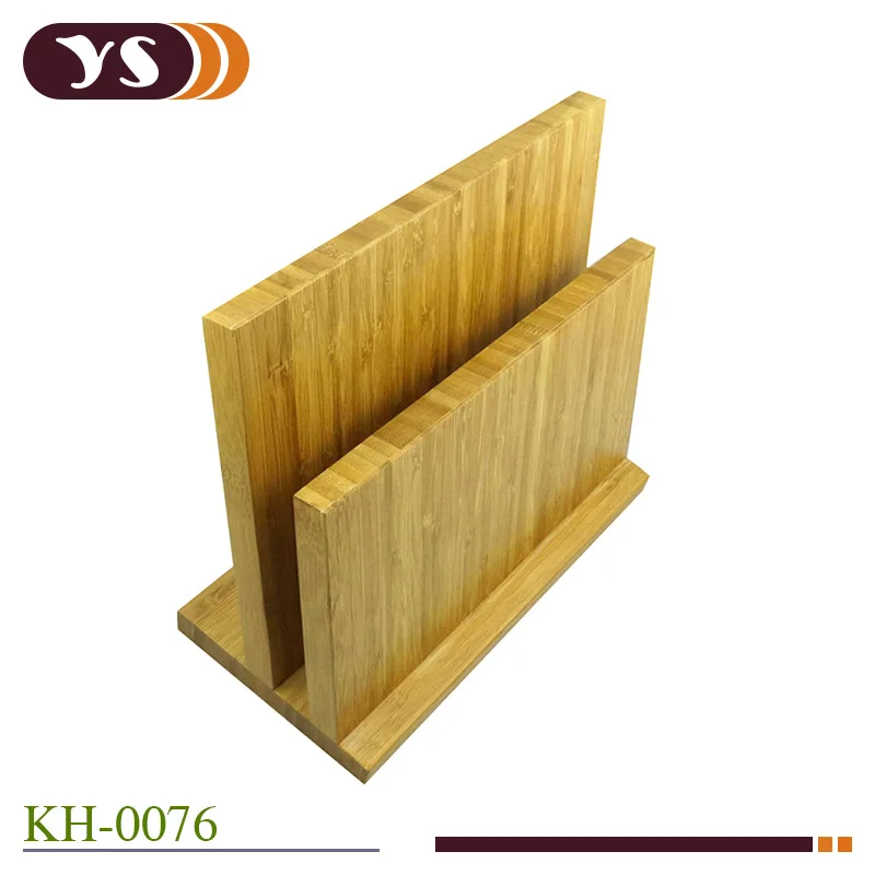 2 Layer bamboo magnet knife block strong magnet knife stand set