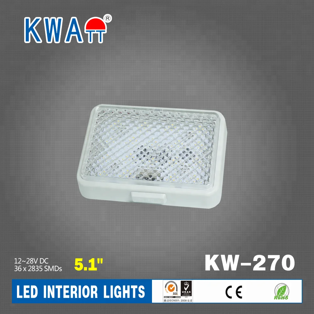Factory High Quality High lumen Newest12-24V 36LED Rectangle Vehicle Auto Interior ceil Light for Caravan,Cabin,RV With CE RoHS