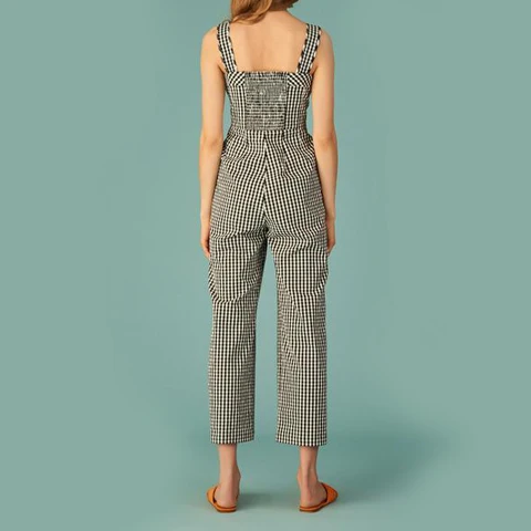 
Wholesale casual black and white cotton rompers mujer jumpsuit 