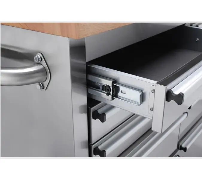 Hyxion Stainless steel 96 inch 24 drawer workbench Tool cabinet