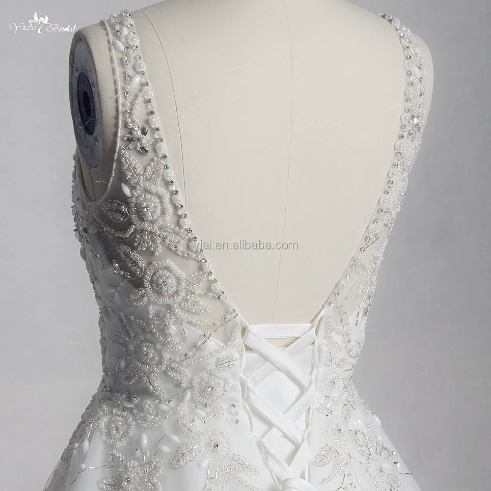 RSW1329 A Line Crystal Beads For Luxury Wedding Dress