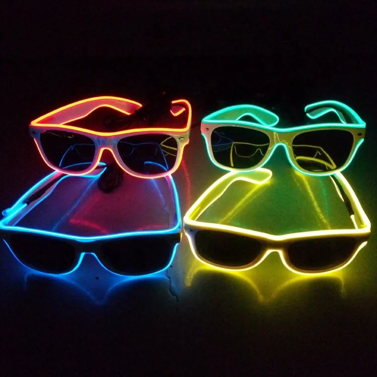New double color rave light up El wire glasses flashing led sunglasses costumes for Bar, Party, Christmas