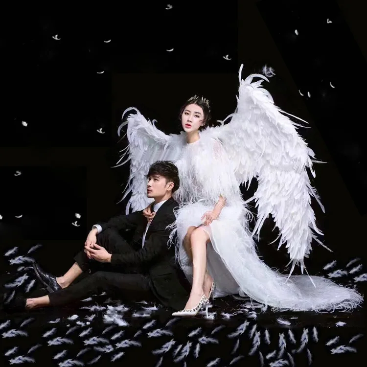 Manmade White Goose Feather Angel Wing For Fashion Show