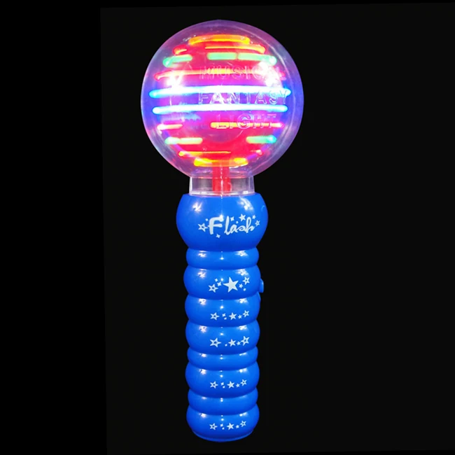 Promotional Kids Gift Colorful Led Light Up Spinning Light Wand Toy