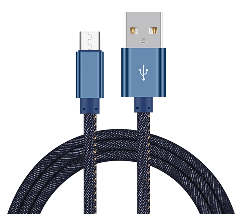 
High Quality Wholesaler 1M Jeans 2.4A Data cable Charge Cable For Android 