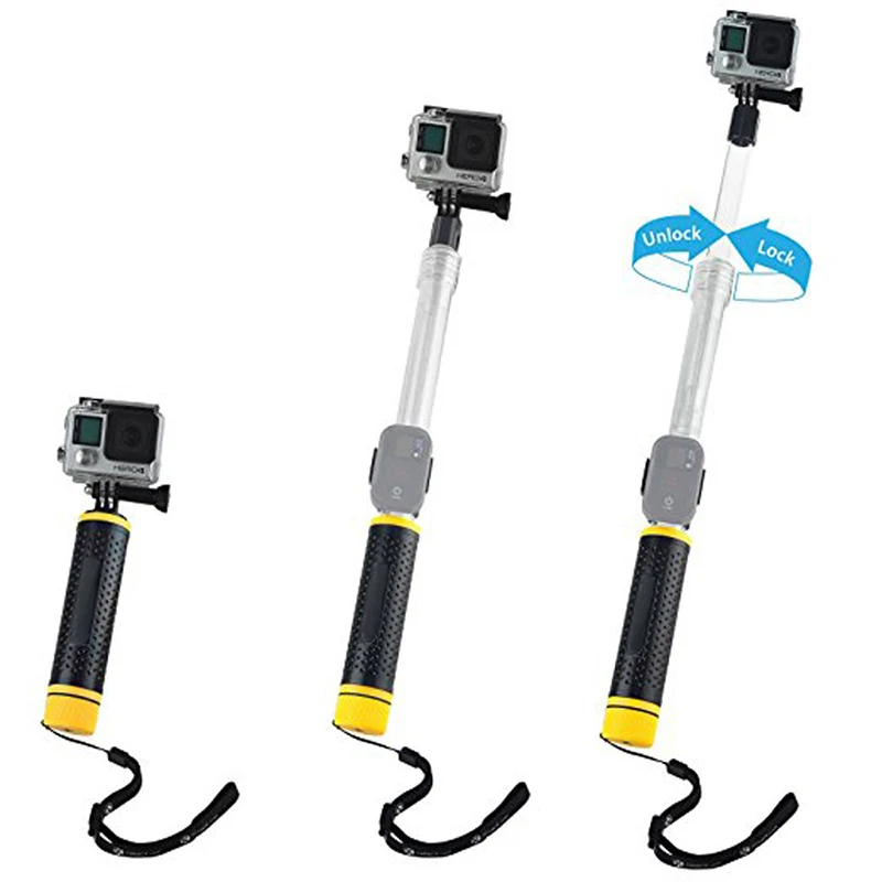
Top selling products Transparent Float Selfie Pole Extendable Floating Monopod Handheld Cameras Selfie Stick for GoPros 