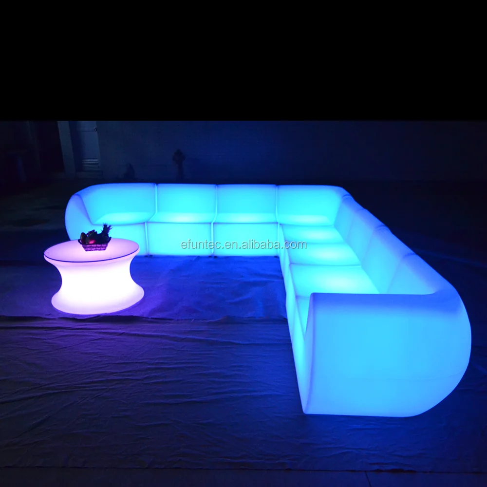 bar nightclub furniture set 16 colors changing illuminated led sectional sofas with remote control