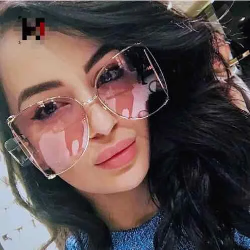 fashion big frame brand designer sunglasses for women