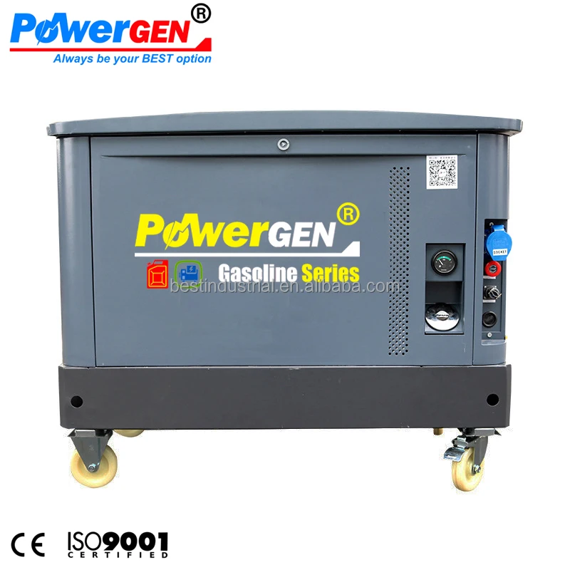 60 дБ! Бесшумная бензиновая генераторная установка POWERGEN, звукоизоляция, 10 ква