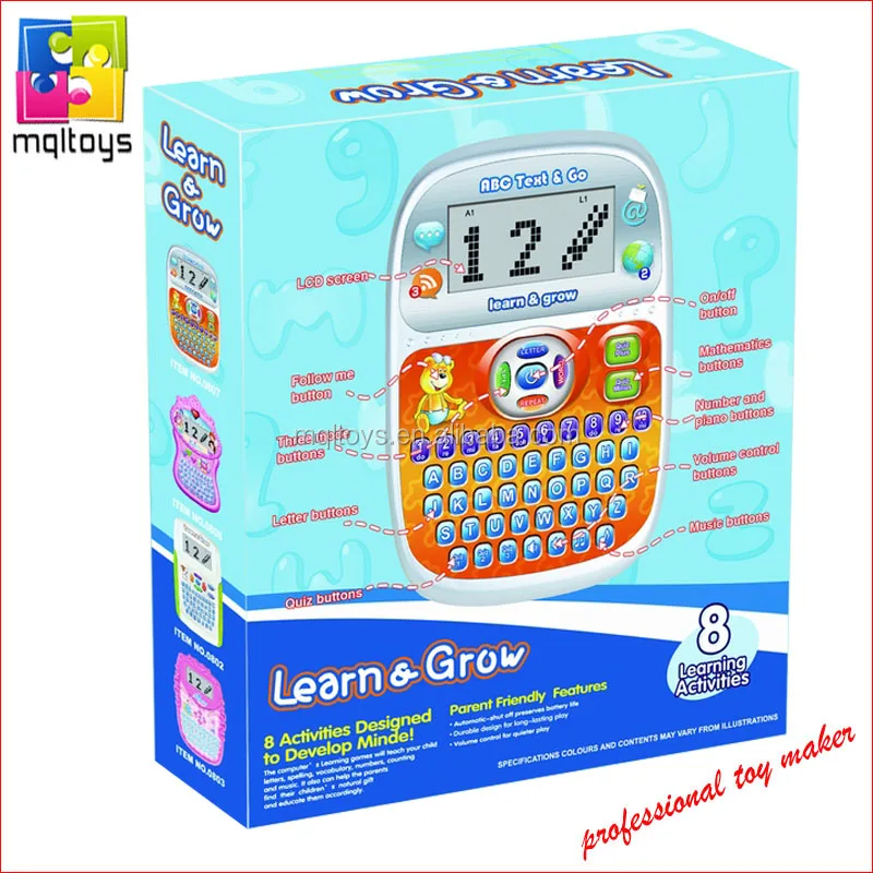 ABC text kids learning toy play cell phone white with LED