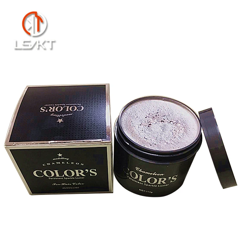 
Private label strong hold hair color wax with hair clay mix color salon strong hold water based vanilla pomade in 150g