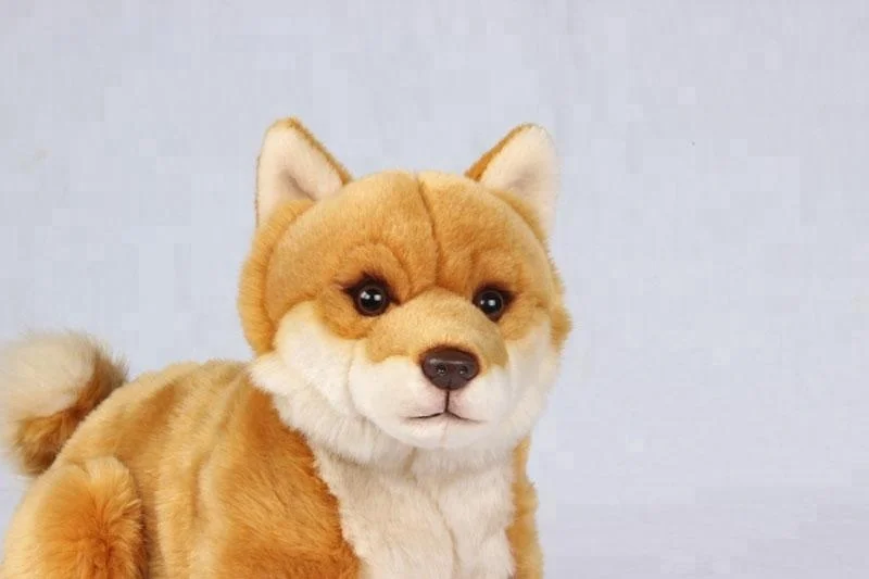 Realistic Soft Plush Stuffed Dog Emulation Japanese Akita Plush Dog Stuffed Animal Toy