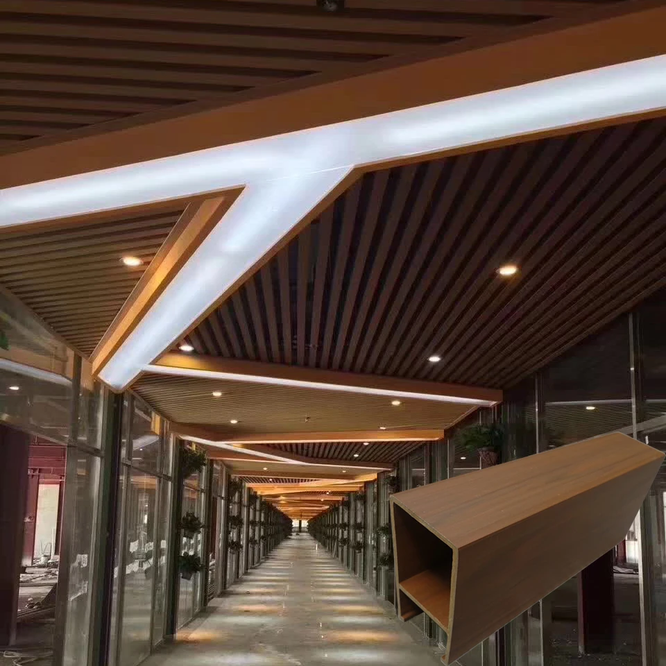 Residential decorative classic design wpc artistic roof decoration ceiling outdoor