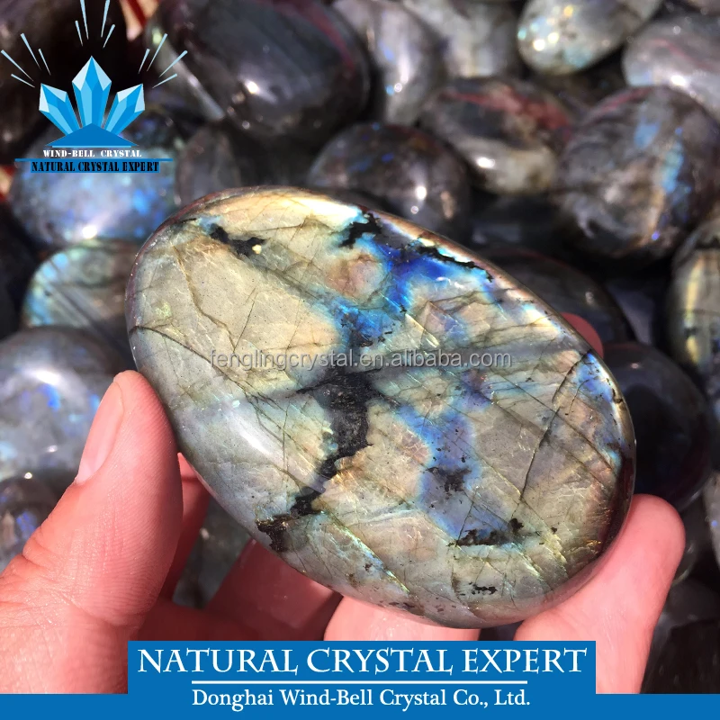 Wholesale Natural Crystal Madagascar Labradorite PalmStone Crystal Healing Specimens