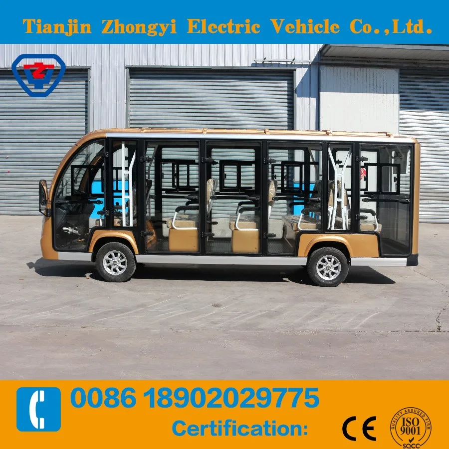 ISO approved 14 electric sightseeing bus for passenger low speed