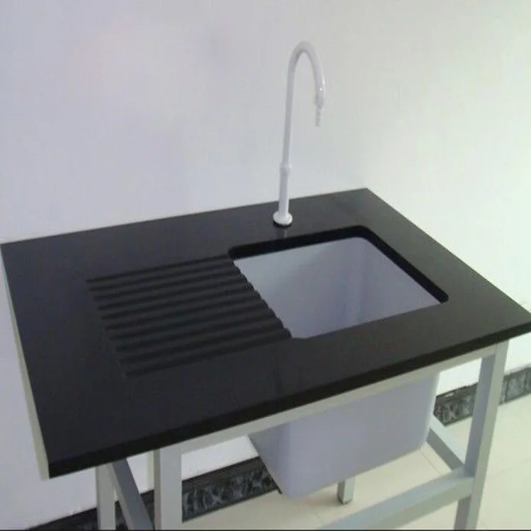 Chemical resistant table, physics experiment lab equipment, lab work table with sink