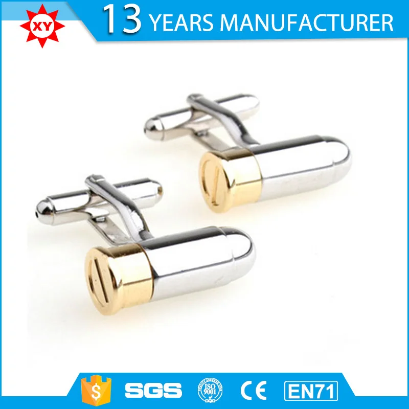 Customized fashion simple business gifts metal copper gold-plated cufflinks