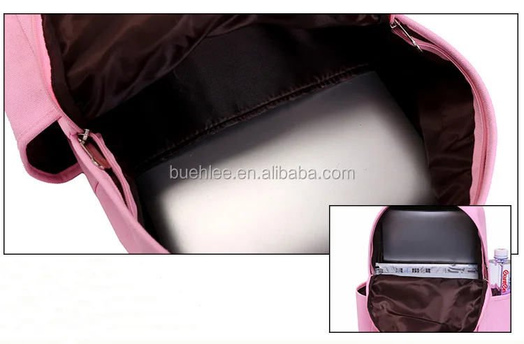 China factory Custom multicolor laptop school canvas backpack girls simple school bag korean school bags for girls