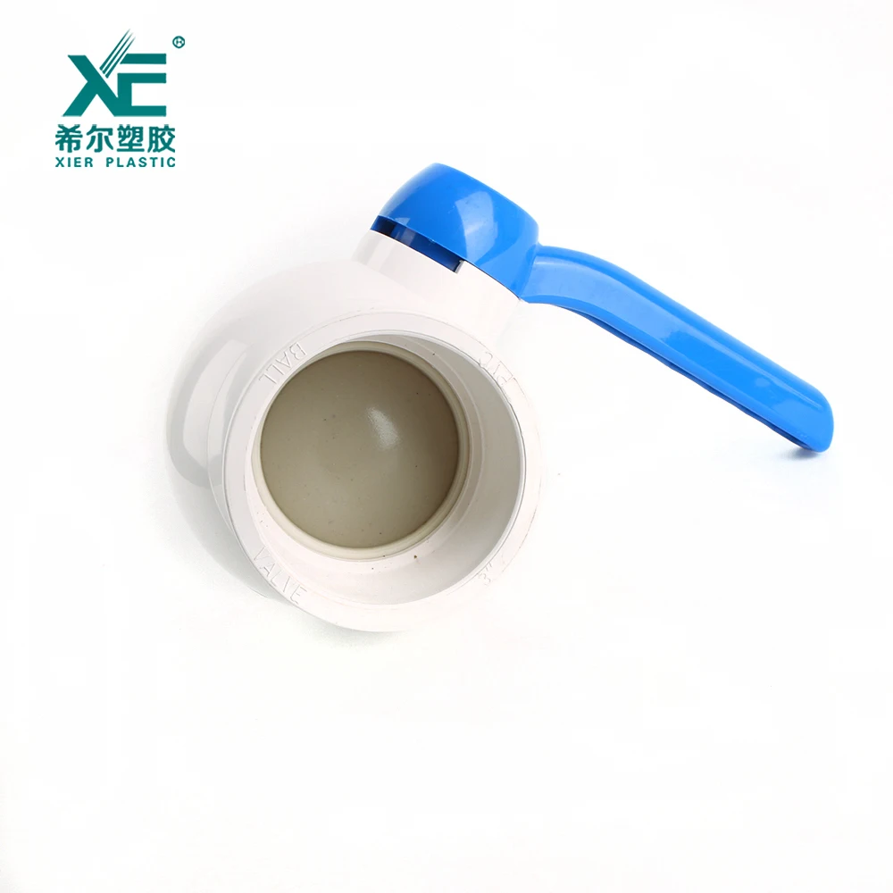 Factory price pvc compact ball valve with blue long handle
