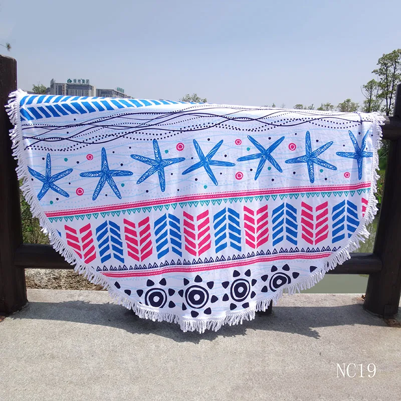Top Quality 10 Cent Customized Design Items Microfiber Round Beach Towel