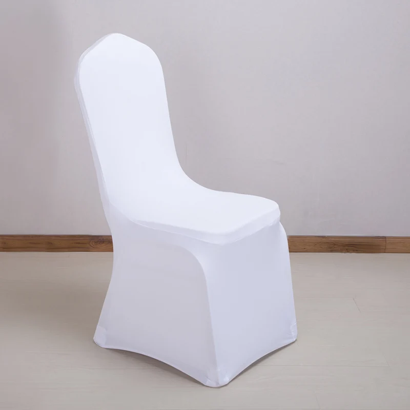 Wedding Party Banquet Hotel Full Wrapped Spandex White Elastic Chair Cover