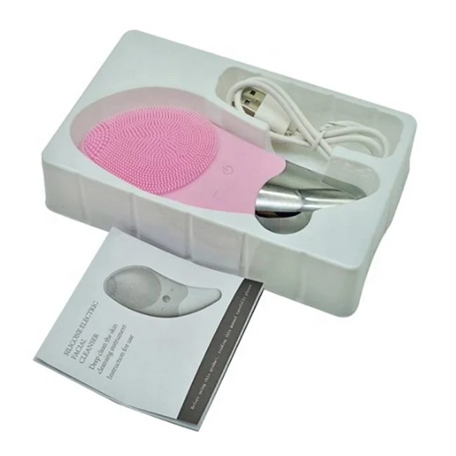 
Multi-functional Beauty Equipment Silicone Face Brush with Face Massager Function 