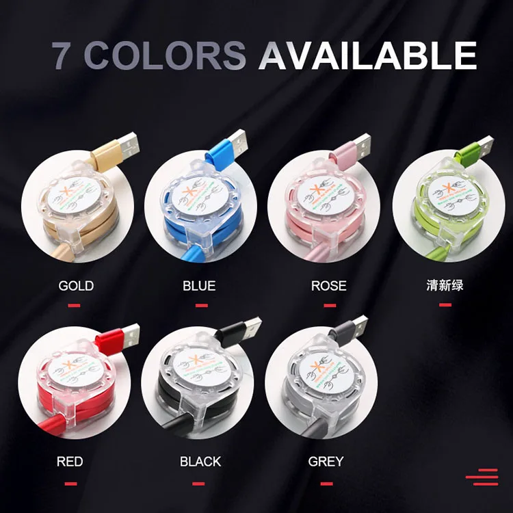 
Custom Logo 20cm to 1 Meter Retractable 3 in 1 USB Extension Cable Multi Mobile Charger Cable 