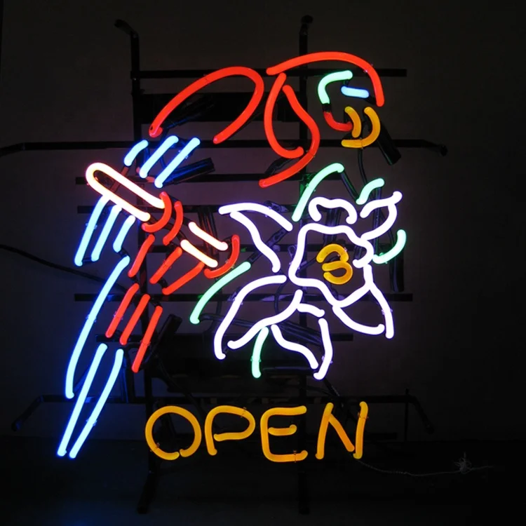Lead free Rohs oem china manufacturers custom glass tube letters metal grid retro neon sign open neon light sign