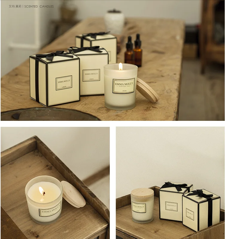 
Customized Luxury custom scented candle in glass jar 