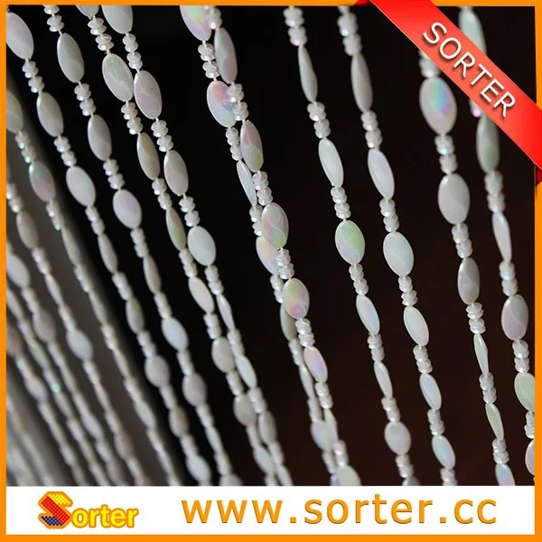 milky white beautiful plastic beaded curtain for background